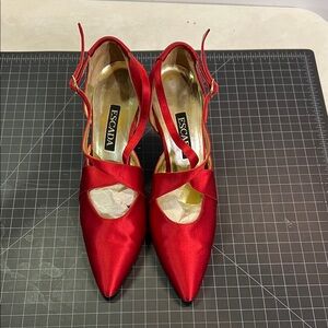 Escada Red Satin Heels